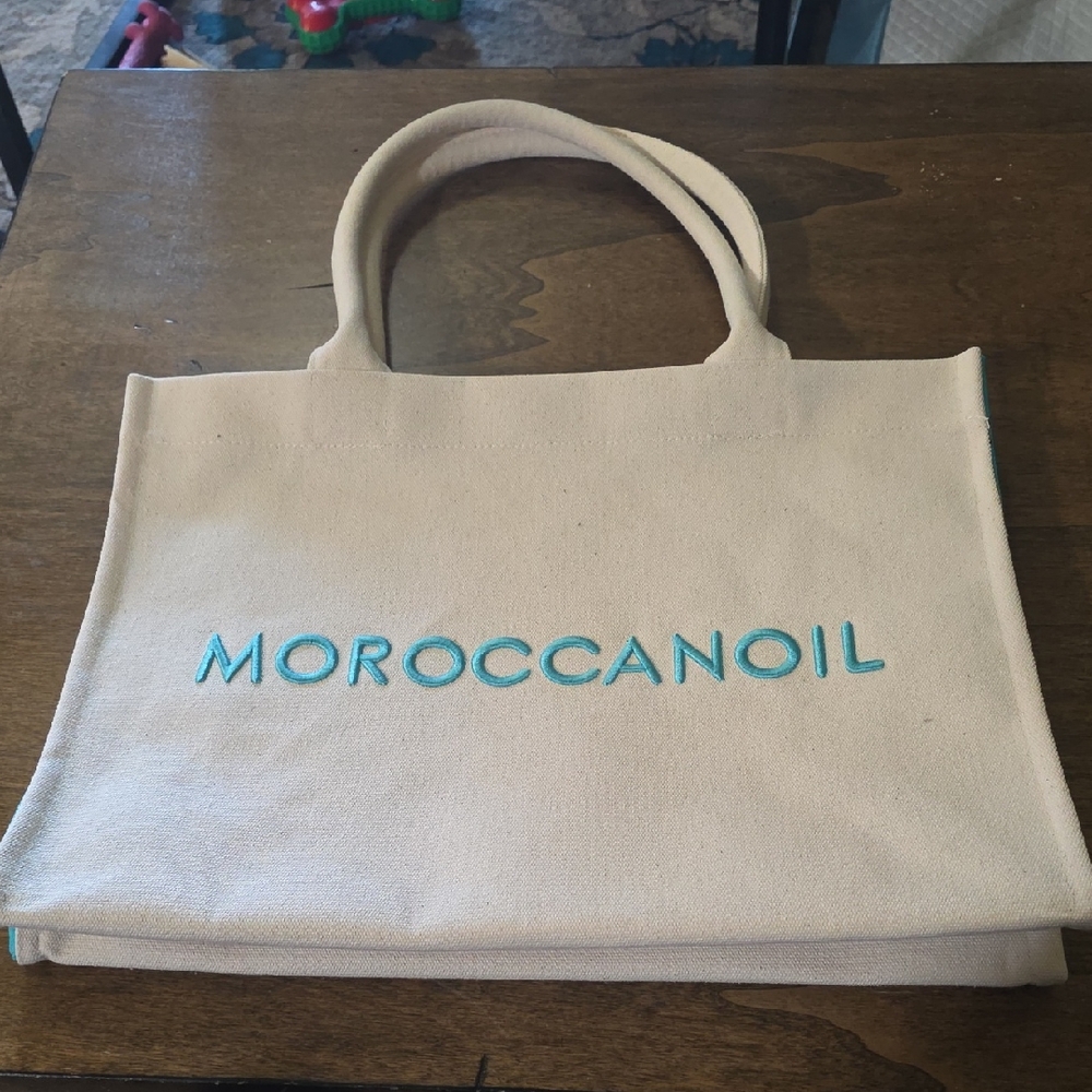Moroccanoil Cream Canvas Tote